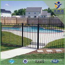 Black swimming pool fence